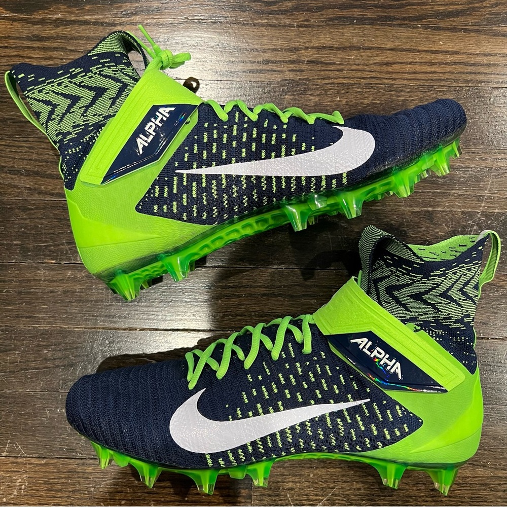 Nike Alpha Menace Elite 2 Flyknit ‘Seattle Seahawks’ BV2077-400 Size 14